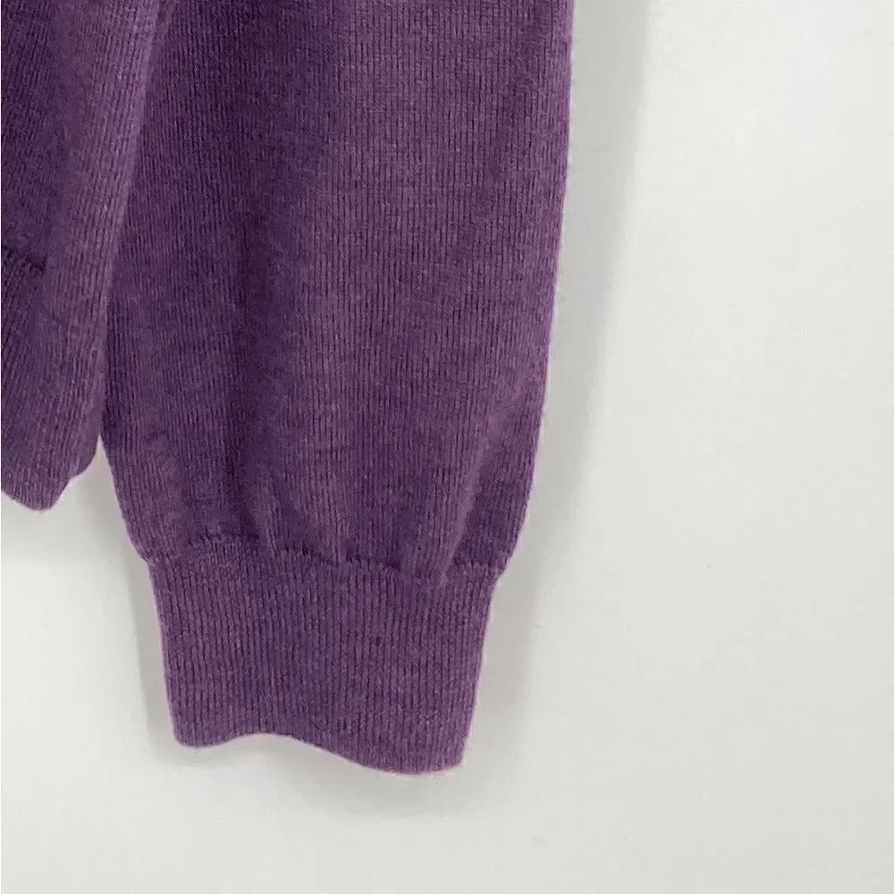 Express Design Studio Italian Merino Wool V Neck Sweater Purple Men's XL